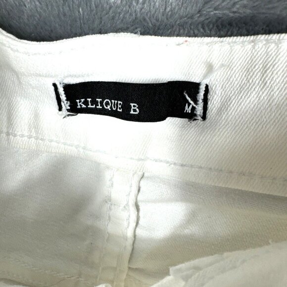 Klique B Denim Shorts Girls Distressed White Size Medium Light Wash Stretch - Picture 5 of 10